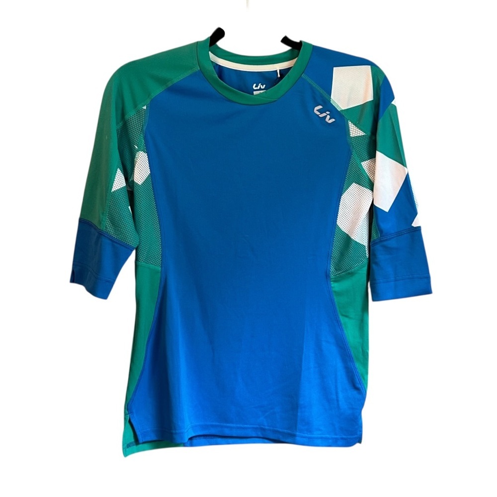 Liv Tangle 3/4 Sleeve Cycling‎ Jersey Women’s SZ US Small Green Blue Breathable